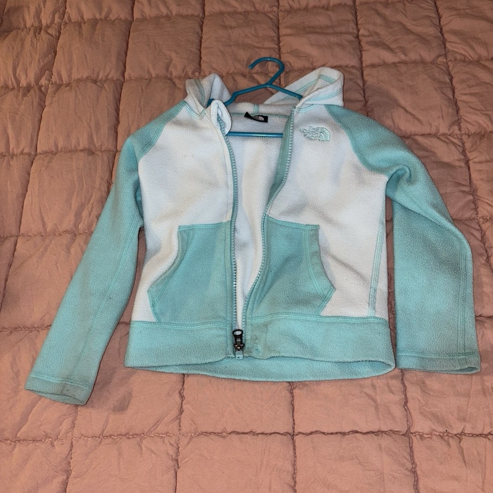 Baby Blue And White North face Jacket For 3 Month Old